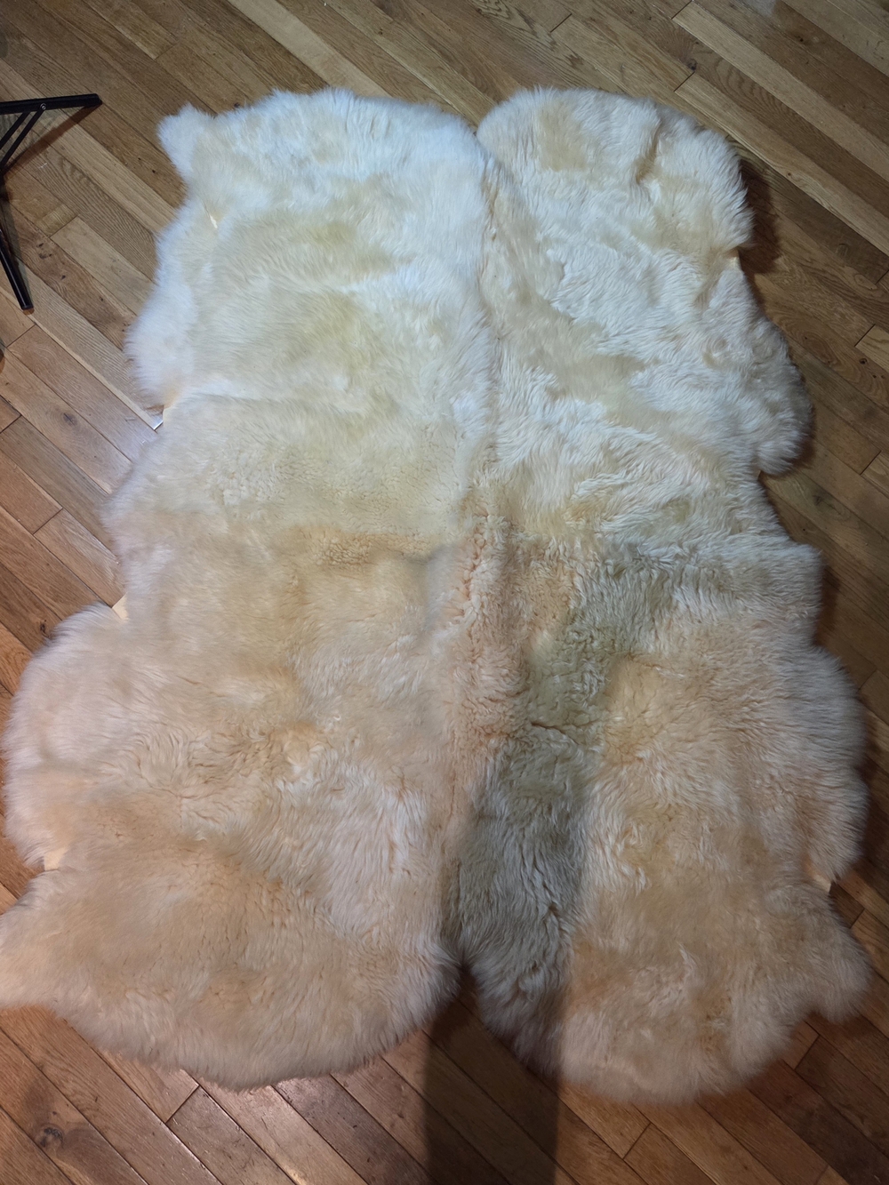 Vintage REAL Sheepskin Rug - Cream Cozy Home Accent